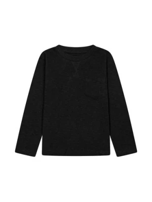 Czarna bluzka chłopięca bawełniana z długim rękawem Minoti