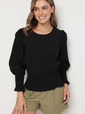 Czarna Bluzka z Wiskozą i Ściągaczami Velio j studio