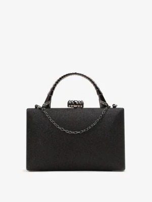 Zdjęcie produktu Czarna Brokatowa Torebka Kopertówka na Łańcuszku Braida