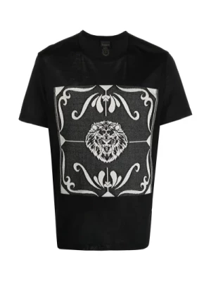 Czarna Casual T-shirt z okrągłym dekoltem Billionaire