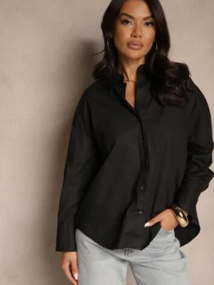 Czarna Casualowa Koszula z Bawełny Naliraella rosa