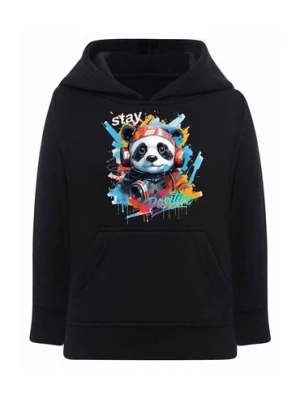 Czarna chłopięca bluza kangurka z kapturem- Panda TUP TUP
