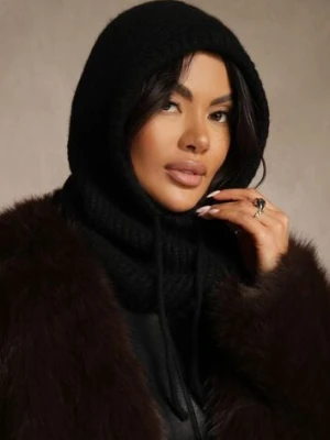 Czarna Czapka Balaclava z Wełną i Ściągaczami Linobra