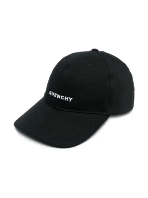 Czarna czapka baseballowa z haftowanym logo Givenchy