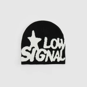 Czarna czapka beanie z napisem low signal House