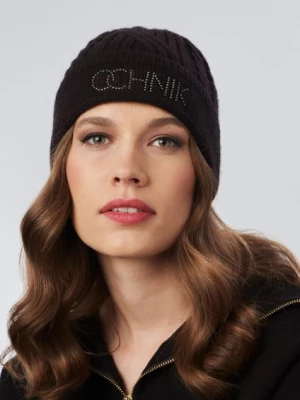 Czarna czapka damska z logo OCHNIK