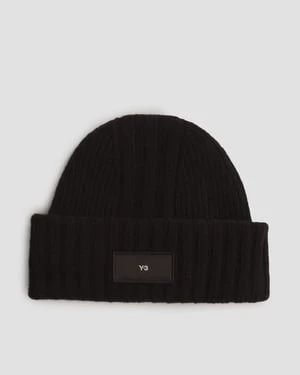 Czarna Czapka Wełniana Damska Y-3 Knit Beanie