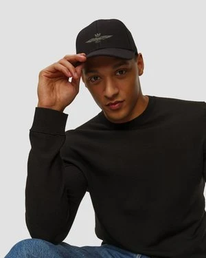 Czarna Czapka Wełniana Z Daszkiem Aeronautica Militare