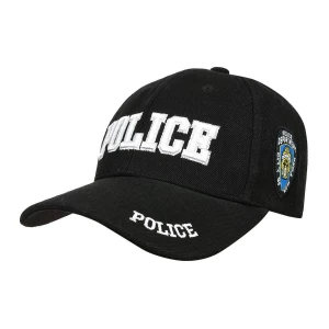 Czarna czapka z daszkiem baseballówka POLICE uniwersalna czarny Merg