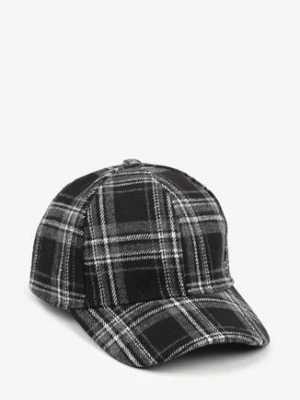 Czarna Czapka z Daszkiem w Kratkę Venesse