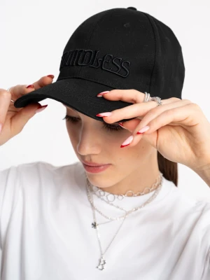 Czarna czapka z daszkiem z haftem z przodu Reporter