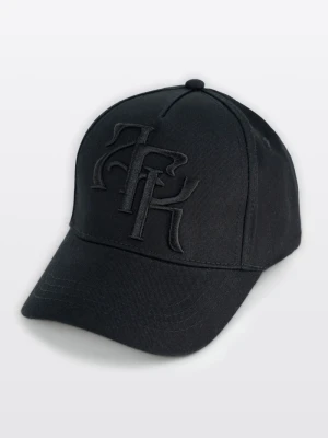 Czarna czapka z daszkiem z haftem z przodu Reporter