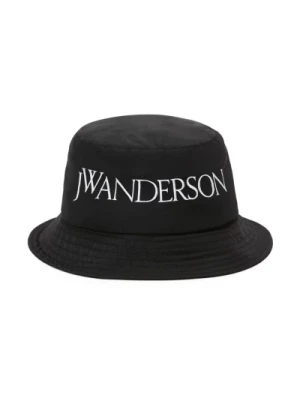 Czarna czapka z logo haftowanym JW Anderson