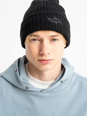 Czarna czapka zimowa z nadrukiem Reporter Young