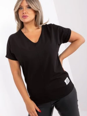 Czarna damska bluzka plus size z bawełny RELEVANCE