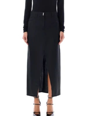 Czarna długa spódnica z wysokim stanem Givenchy