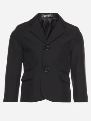 Czarna Elegancka Jednorzędowa Marynarka z Kieszeniami z Klapami Irusilla