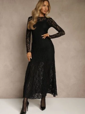 Czarna Elegancka Sukienka z Koronki z Odkrytymi Plecami Lilafera elsa.m by may
