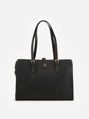 Czarna Elegancka Torebka Aktówka z Regulowanym Paskiem Crossbody Paliphae Caely