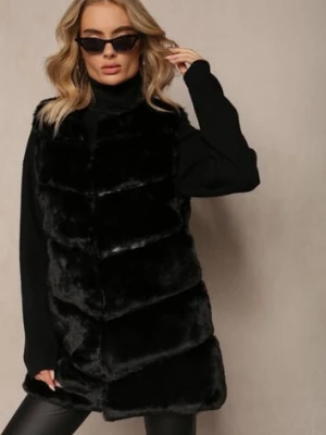 Czarna Futrzana Kamizelka Afeth j&x