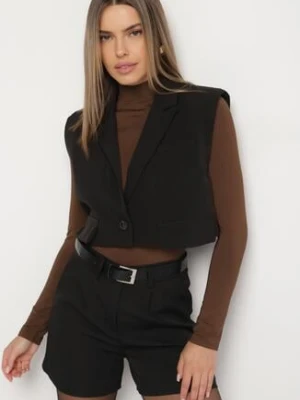 Czarna Garniturowa Kamizelka Zapinana na Guzik Tiamants bisou's project