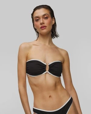 Czarna Góra Od Stroju Kąpielowego Damska Seafolly Ring Front Bandeau