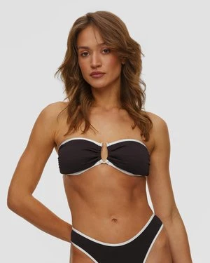 Czarna Góra Od Stroju Kąpielowego Damska Seafolly Ring Front Bandeau