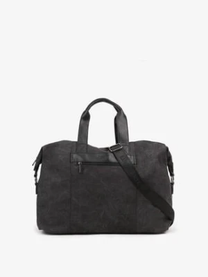 Czarna Jeansowa Torba Podróżna z Rączkami i Regulowanym Paskiem Jedelli luigisanto