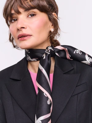 Czarna jedwabna apaszka w kokardki TARANKO