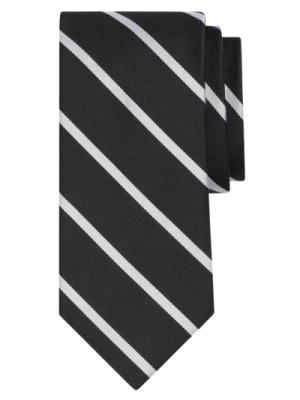Czarna Jedwabna Krawat Regimentalny Brooks Brothers