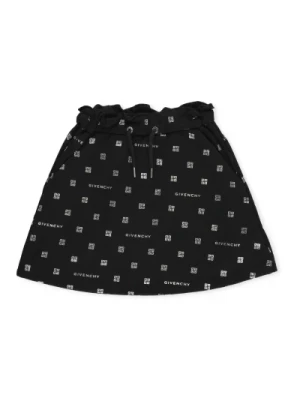 Czarna Juniorowa Bawełniana Spódnica z Falbankami Givenchy