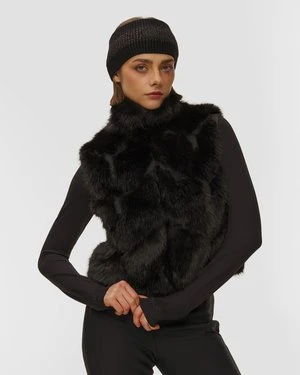 Czarna Kamizelka Futerkowa Damska Sportalm