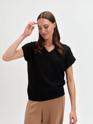 Czarna kamizelka swetrowa Top Secret