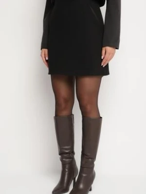 Czarna Klasyczna Spódnica z Wiskozą Velezi rosa