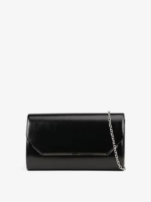 Czarna Klasyczna Torebka Kopertówka na Odpinanym Łańcuszku Lurette