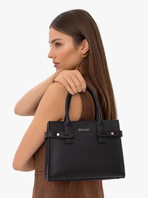 Czarna klasyczna torebka ze skóry licowej Bravo Moda