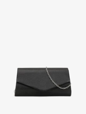 Czarna Kopertowa Torebka Ozdobiona Brokatem Elsil