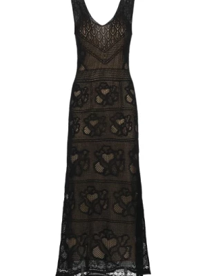 Czarna Koronkowa Sukienka z Dekoltem V D.Exterior