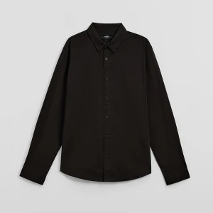 Czarna koszula slim fit z kołnierzykiem House