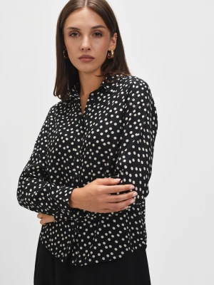 Czarna koszula w groszki Top Secret