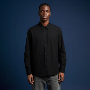 Czarna koszula z długim rękawem House