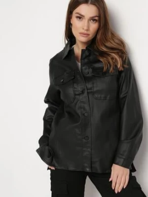 Czarna Koszula z Imitacji Skóry Chiphi daysie