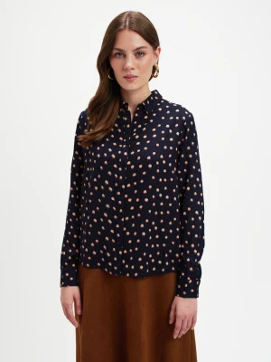 Czarna koszula z wzorem w groszki Top Secret