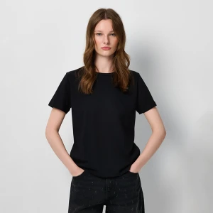 Czarna koszulka basic z okrągłym dekoltem House