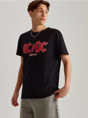 Czarna koszulka loose fit z nadrukiem AC/DC House