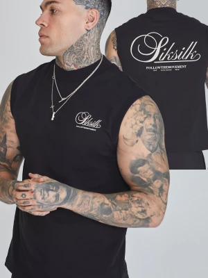 Czarna koszulka męska bez rękawów SikSilk