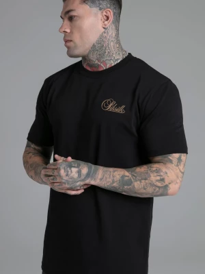 Czarna koszulka męska relaxed fit SikSilk