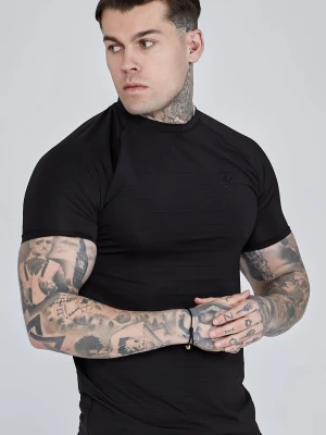 Czarna koszulka męska typu muscle fit SikSilk