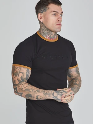 Zdjęcie produktu SikSilk Męska Czarna Koszulka Ringer