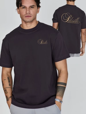 Czarna koszulka męska z grafiką SikSilk